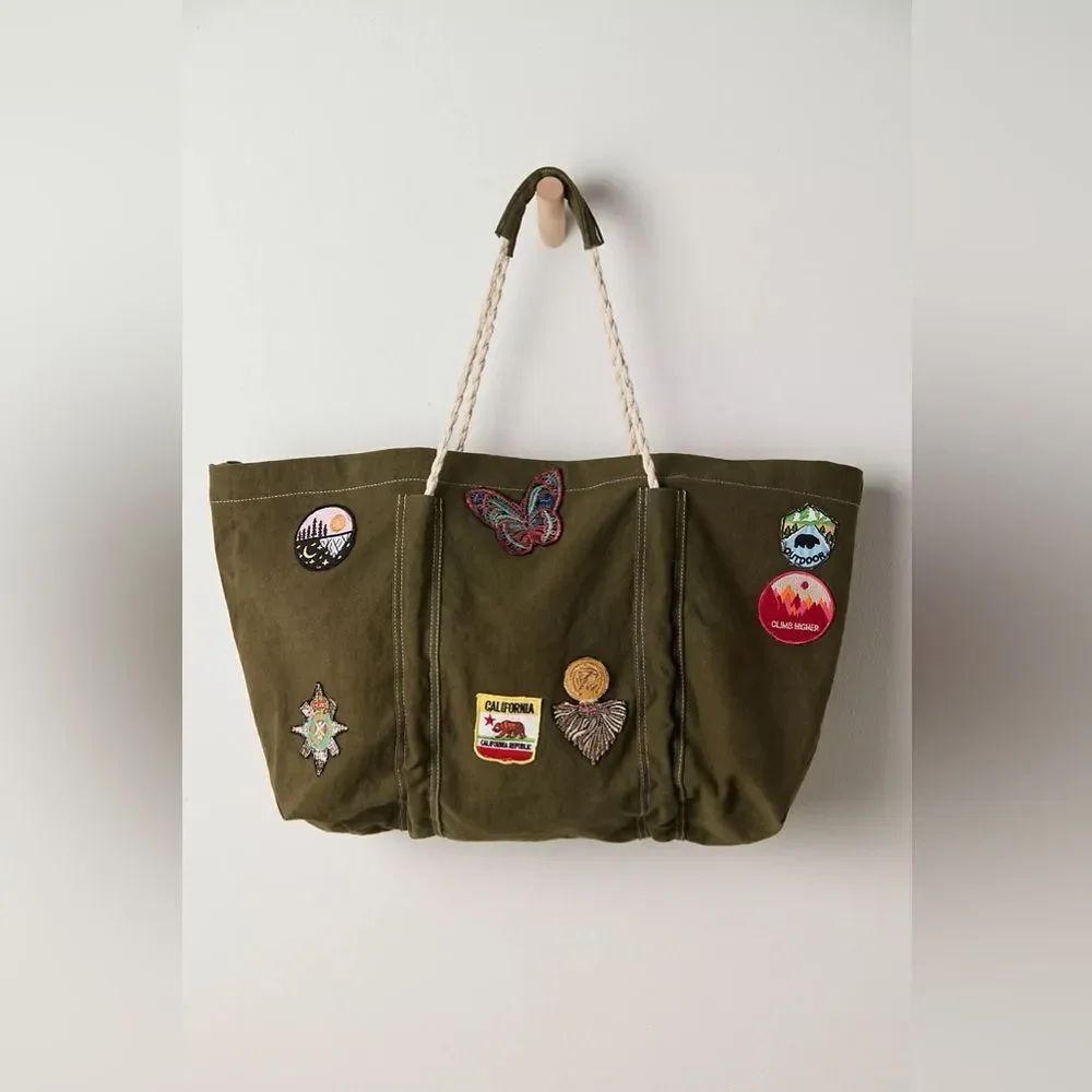 New Free People Been There Badge Tote Bag One size